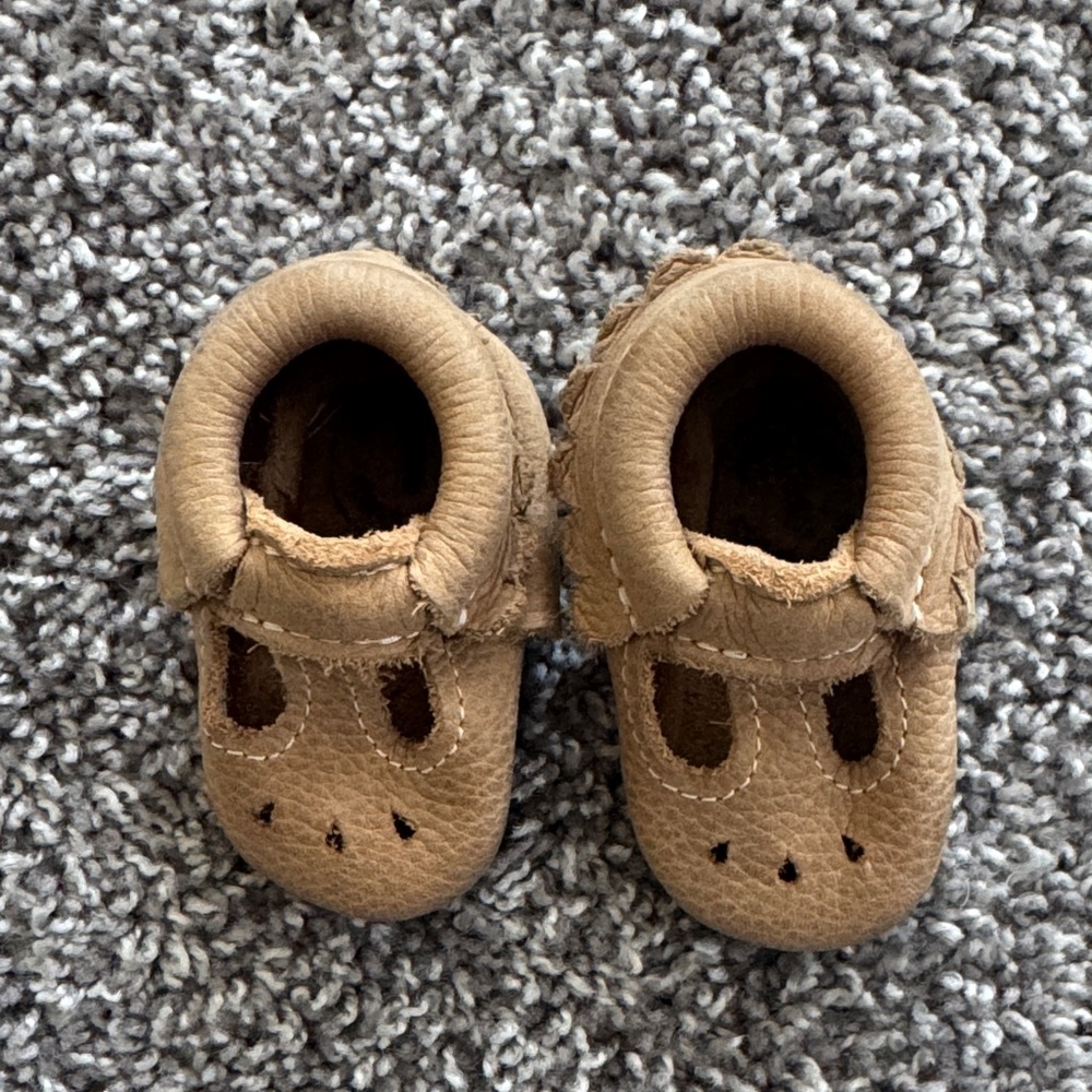 Freshly Picked Tan Kids Moccasins